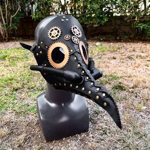 Plague Doctor Mask Long Nose Bird Mask Black